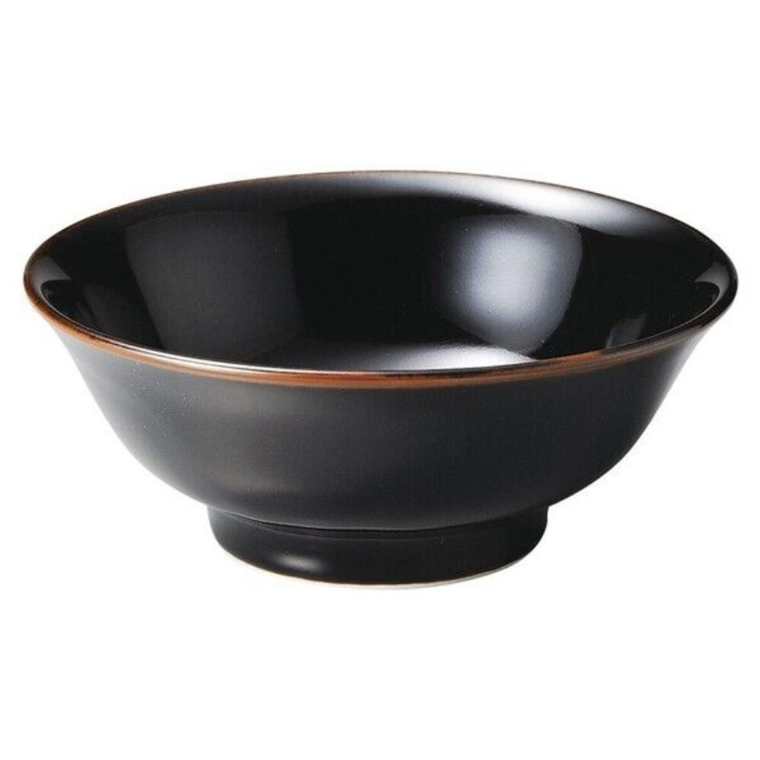 Mino Ware Noodle Bowl Pedestal Base Black