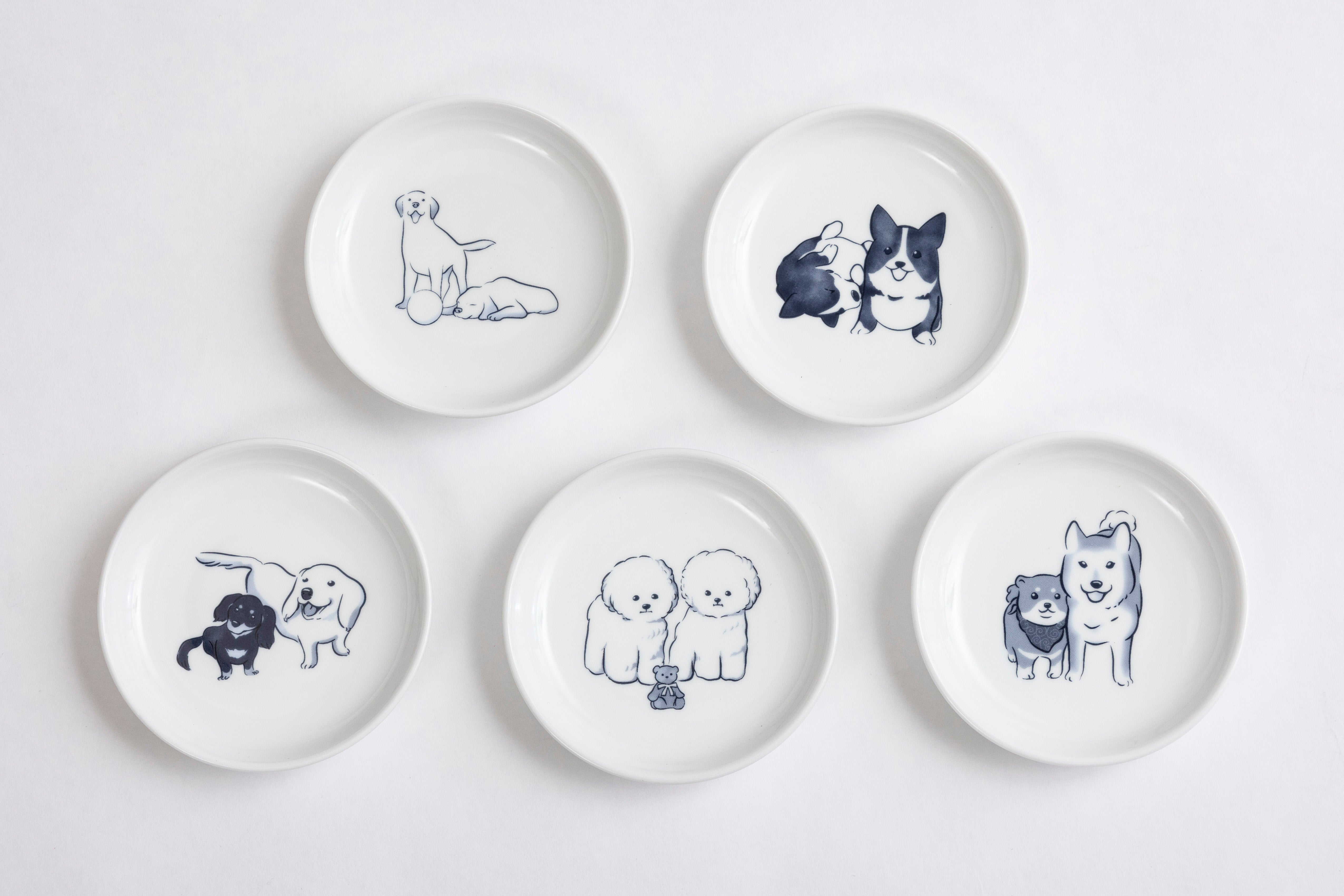 Small Plates Mini Plates Dog Set Original Character