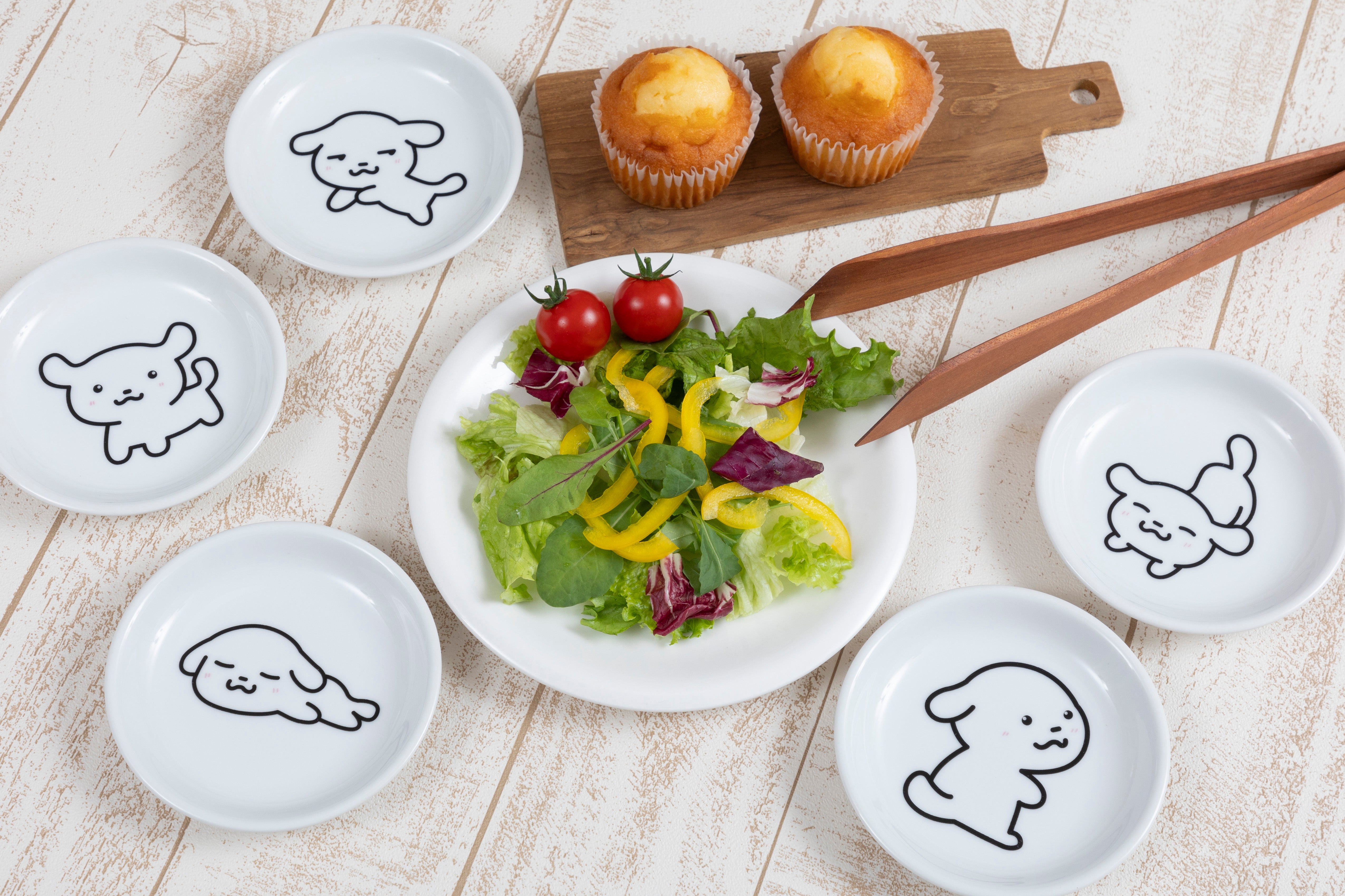 Original Character Plates Dog Cinnamon Set
