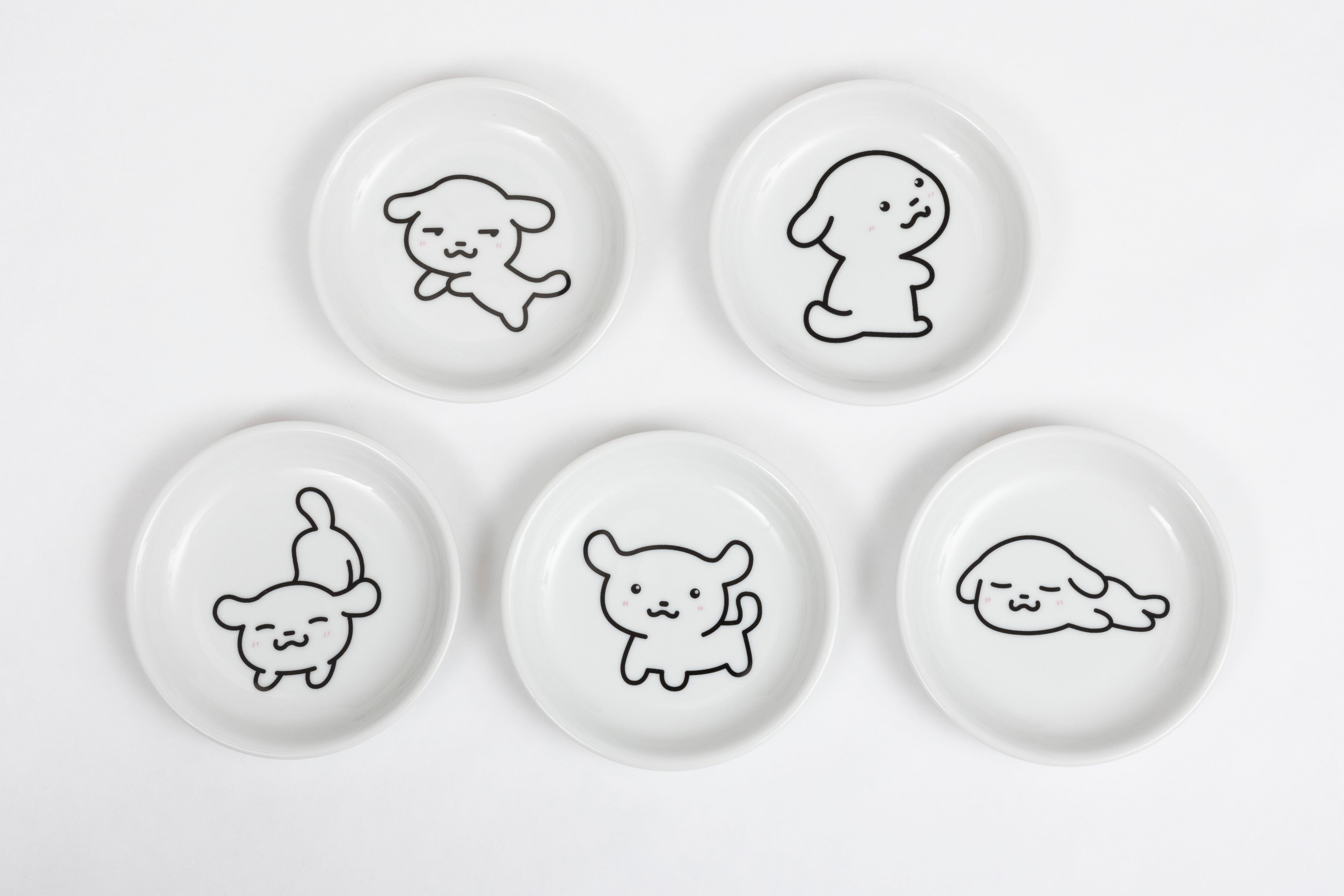 Original Character Plates Dog Cinnamon Set